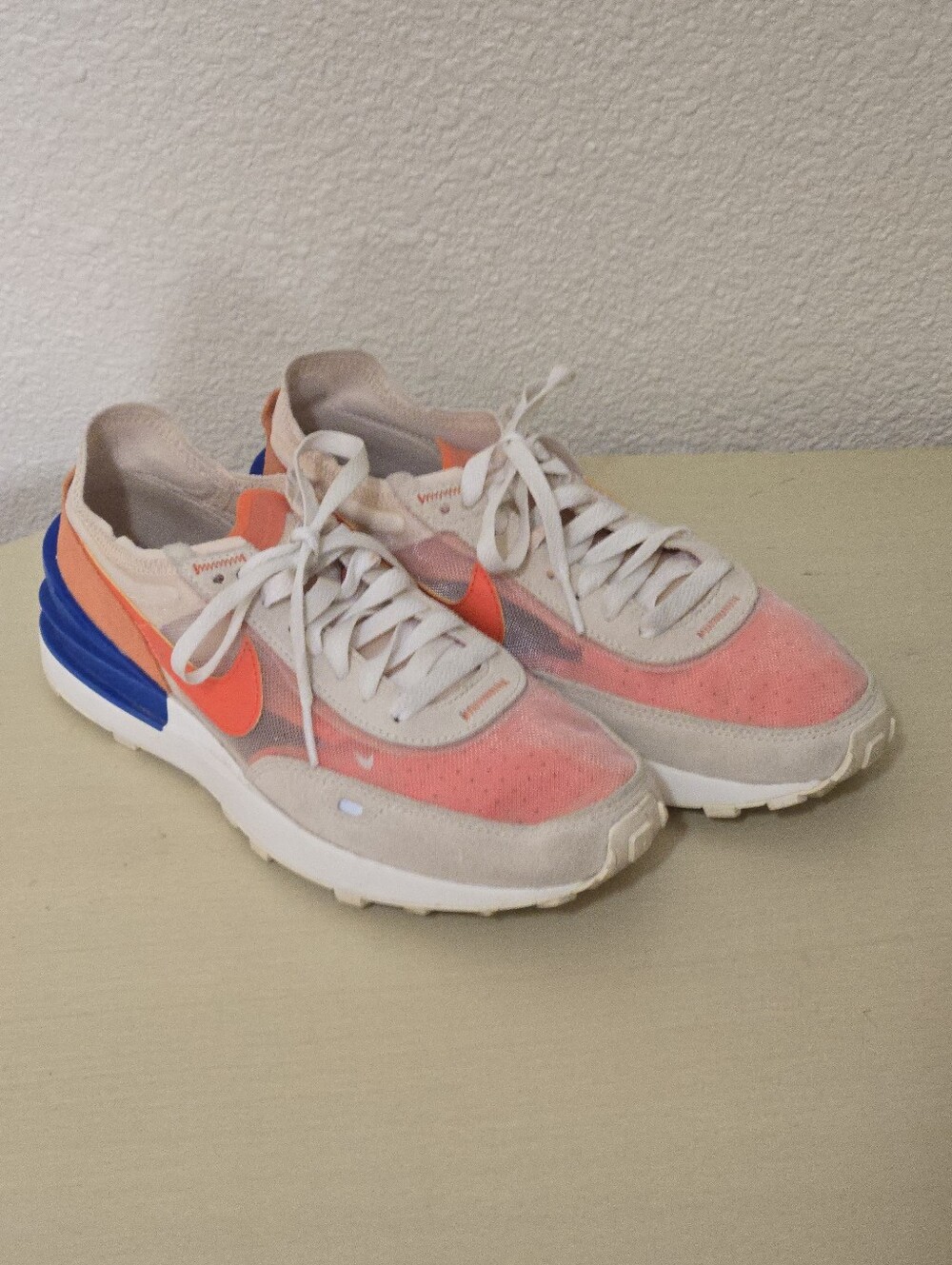 Nike Waffle Sneakers - 2022 - One Pearl White - Rush Orange - Size M6 W7.5
